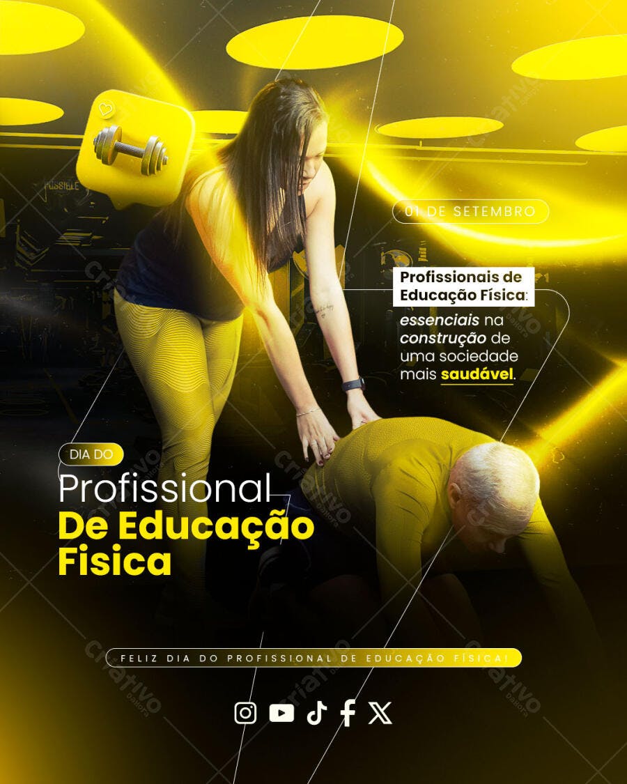 Post Redes Sociais Dia do Profissional de Educação Física PSD Editável