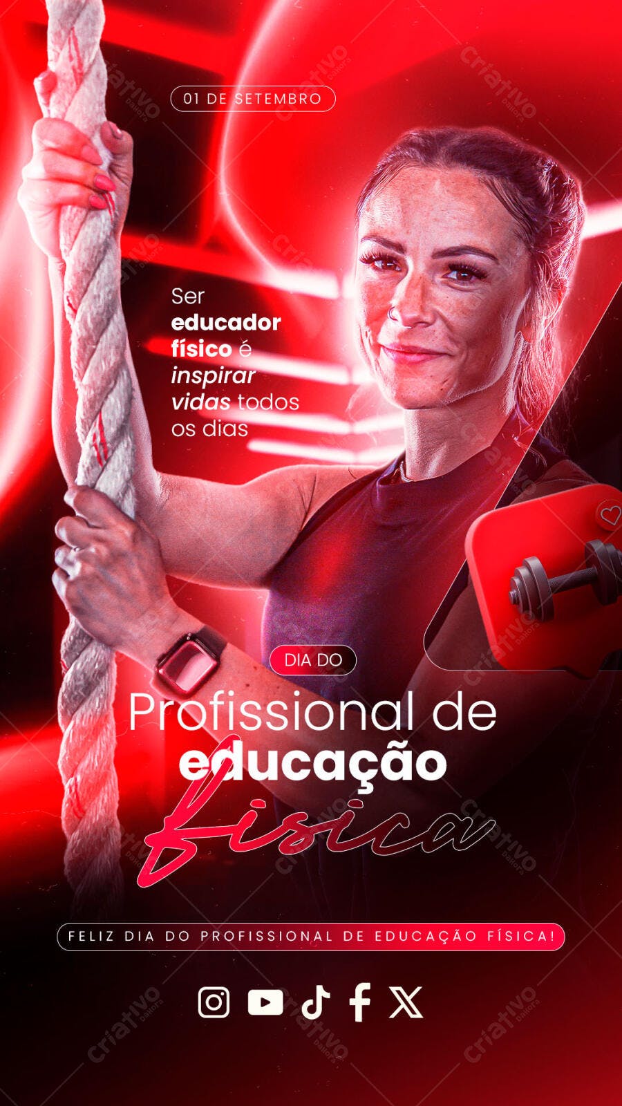 Post para Redes Sociais Dia do Profissional de Educação Física PSD Editável