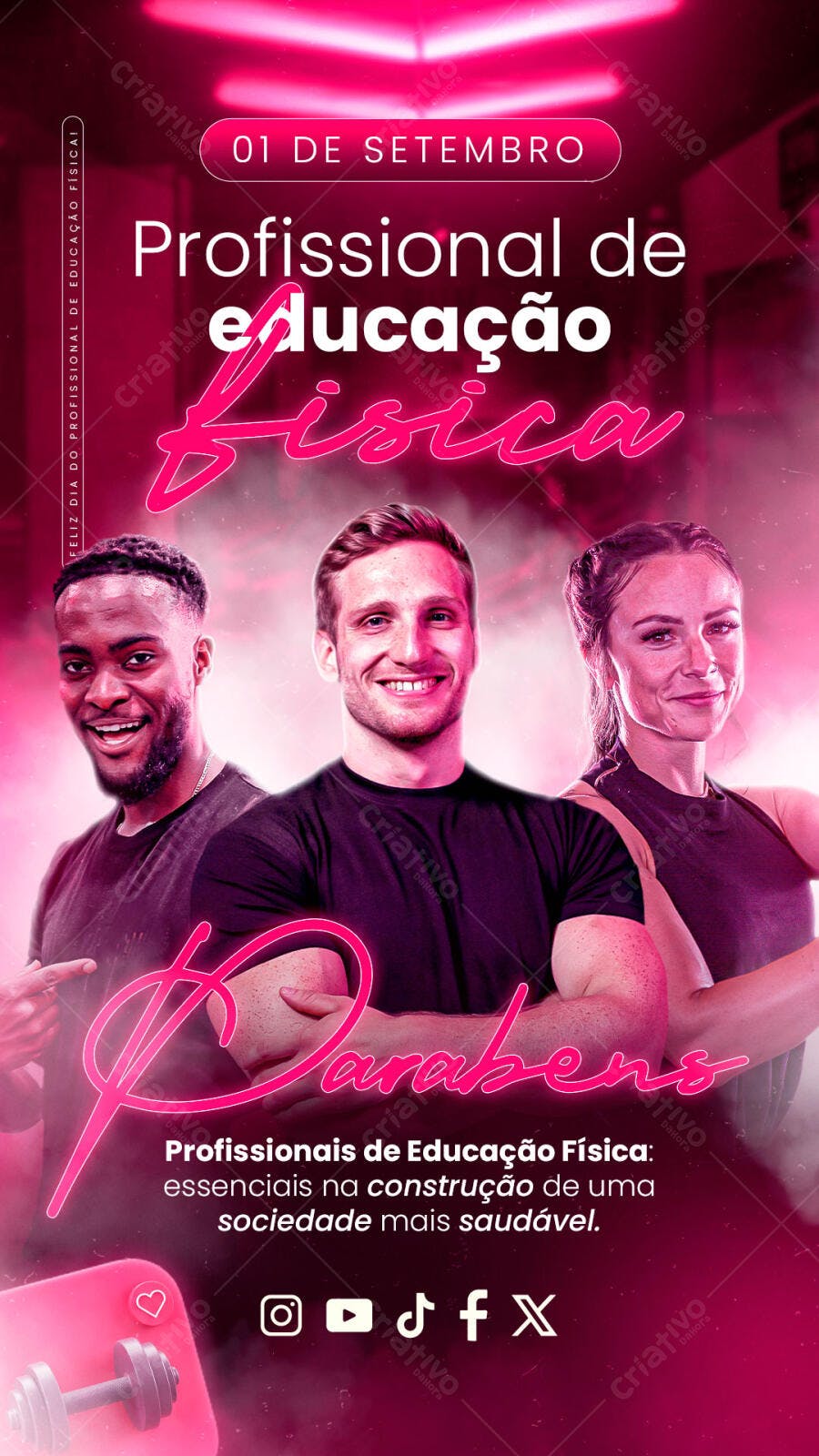 Flyer Social Media Dia do Profissional de Educação Física PSD Editável