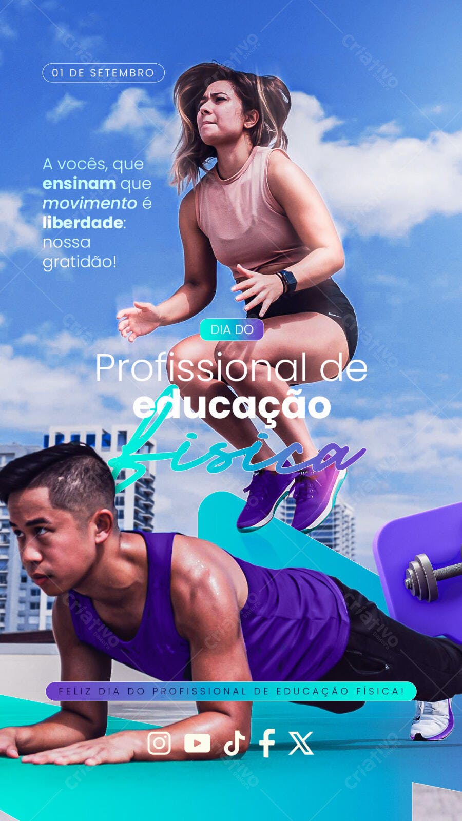 Post para Redes Sociais para Dia do Profissional de Educação Física PSD Editável