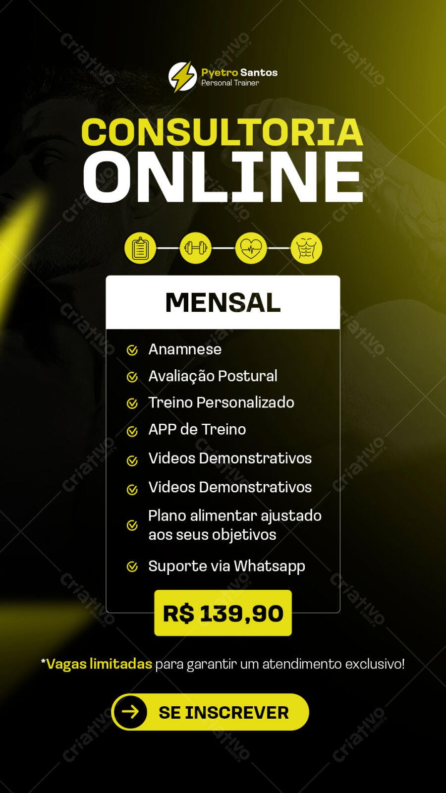 Flyer Consultoria Online Personal Trainer PSD Editável