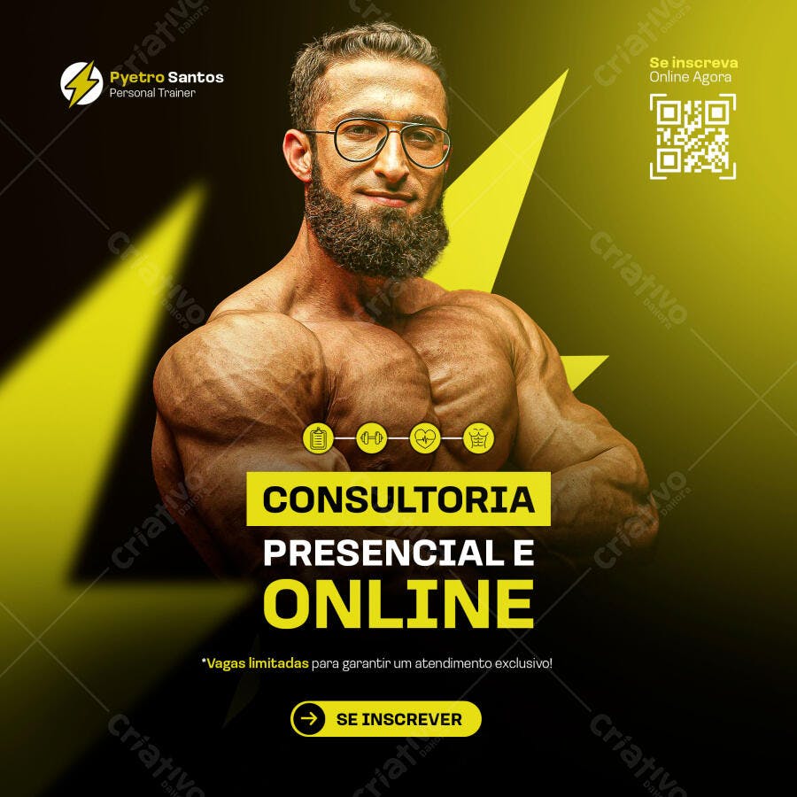 Post para Personal Trainer Consultoria Fitness Online PSD Editável