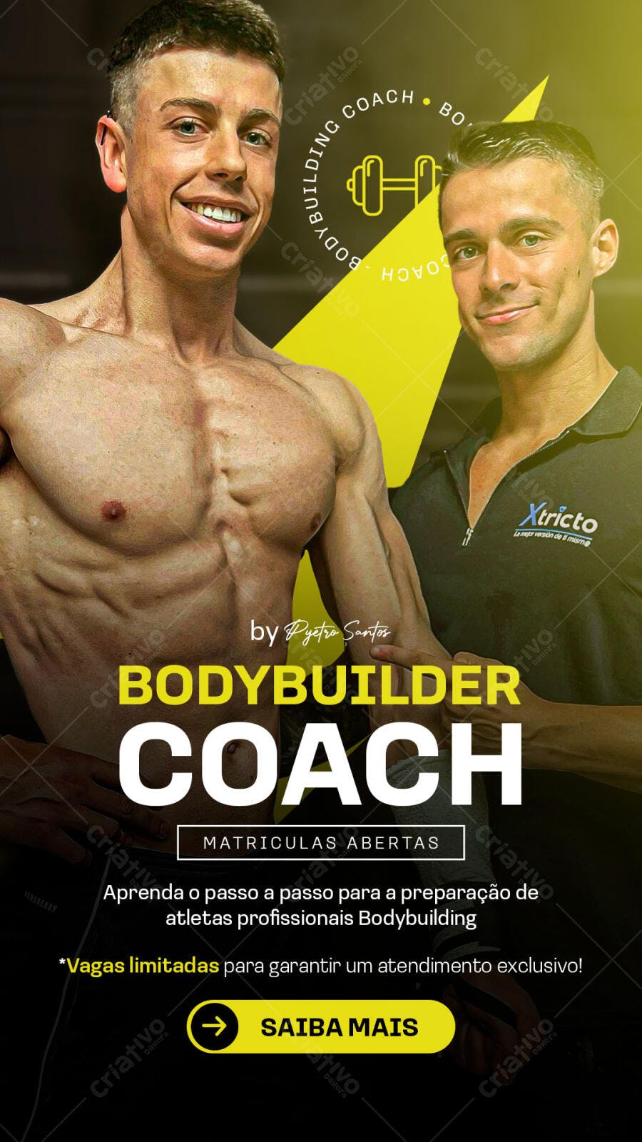 Flyer para Bodybuilding Coach Atletas Profissionais PSD Editável