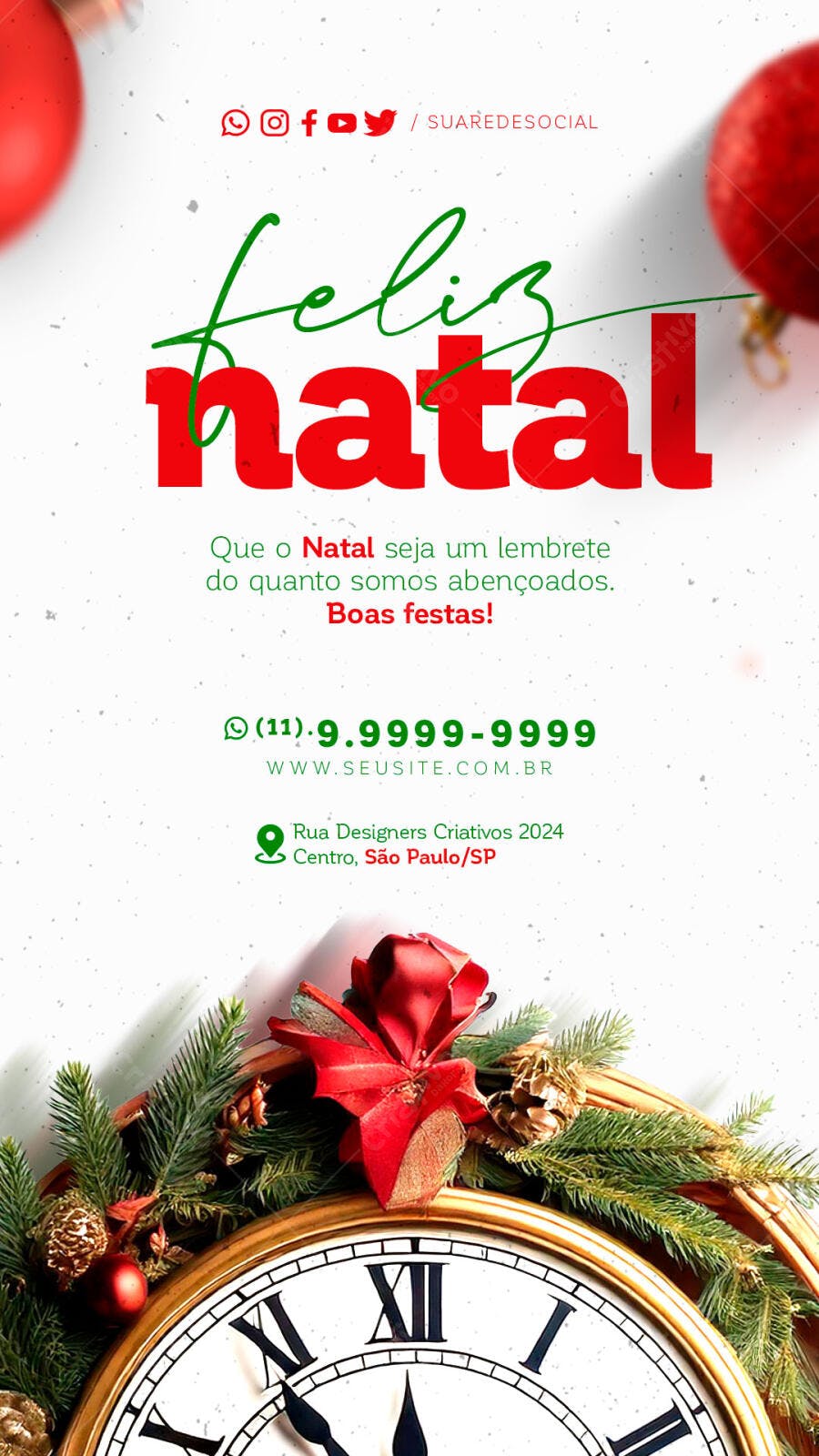 Post Redes Sociais para Feliz Natal PSD Editável
