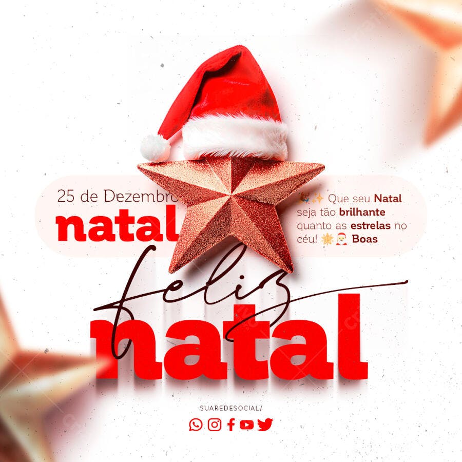 Flyer Feliz Natal 25 de Dezembro PSD Editável