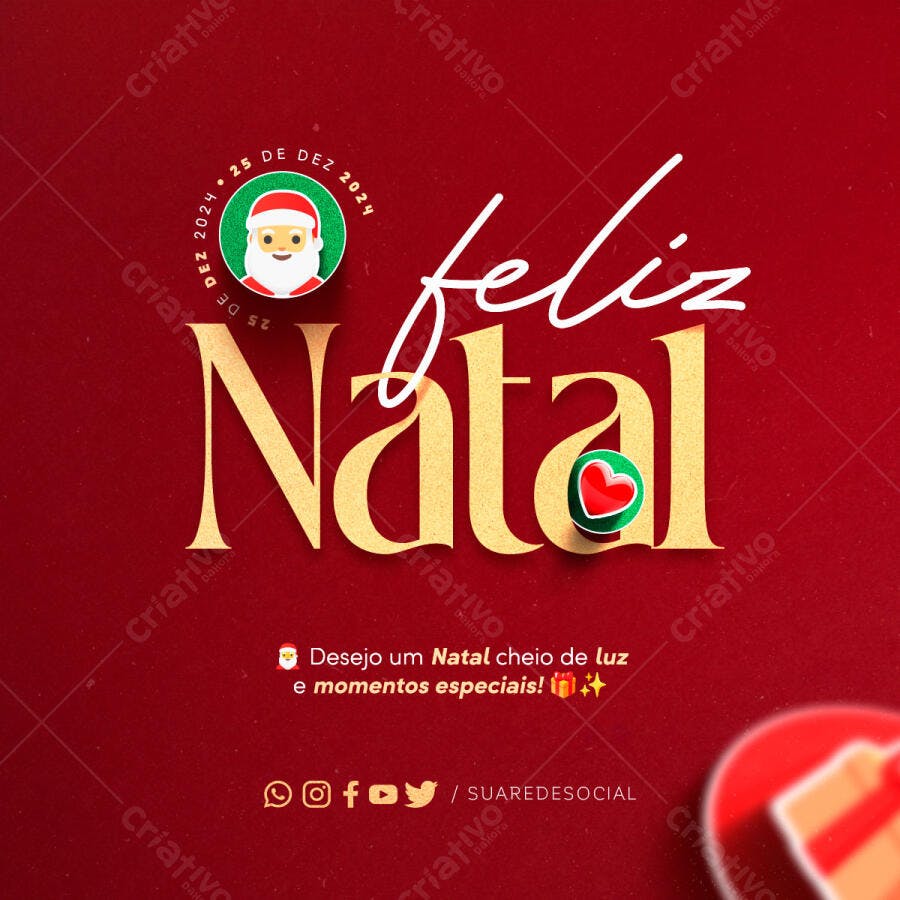 Flyer Feliz Natal 25 de Dezembro 2024 PSD Editável