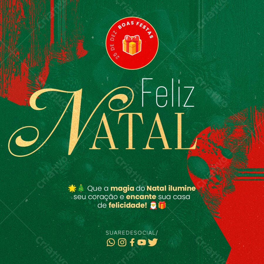 Flyer Feliz Natal Boas Festas PSD Editável