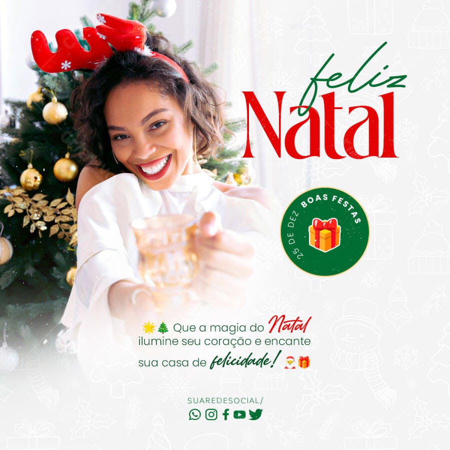 Flyer para Feliz Natal e Boas Festas PSD Editável