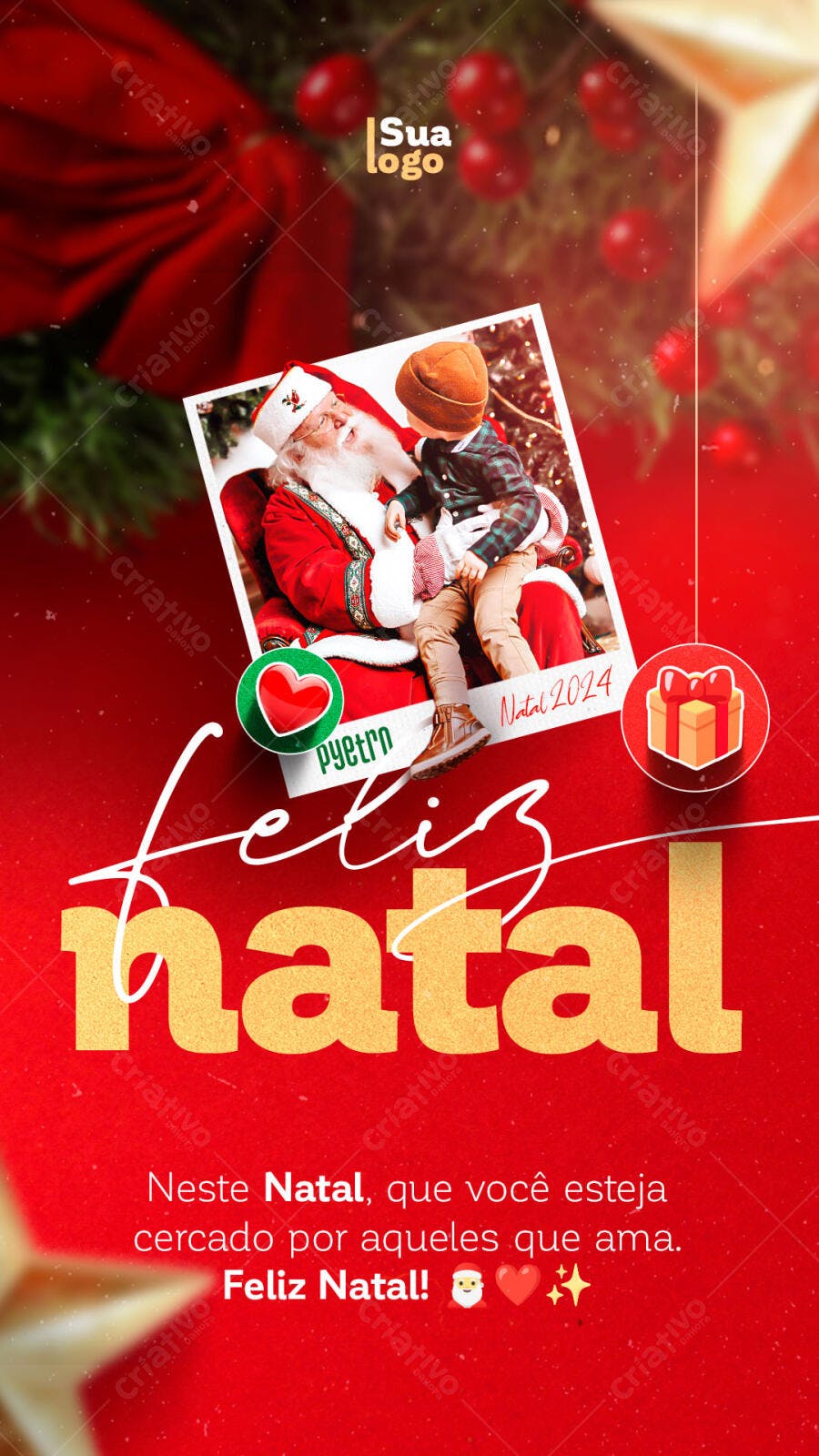 Post para Feliz Natal 2024 Familiar PSD Editável