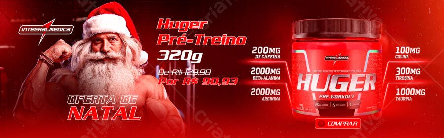 Banner de Oferta Integralmedica Huger Pré-Treino Natal PSD Editável