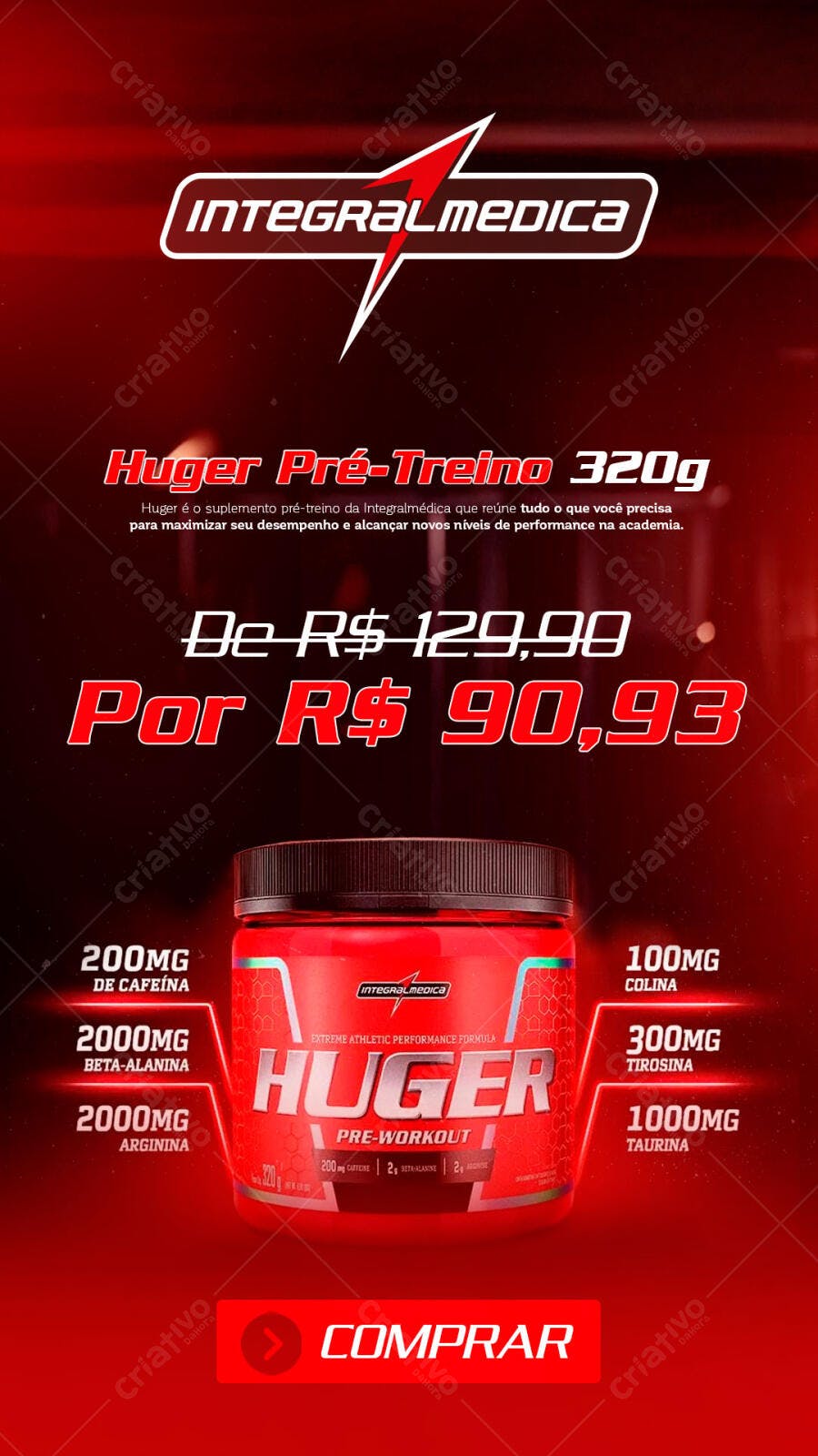 Flyer Promoção Pré-Treino Huger PSD Editável