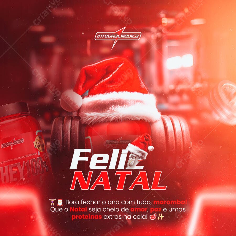 Post de Redes Sociais para Natal Fitness PSD Editável