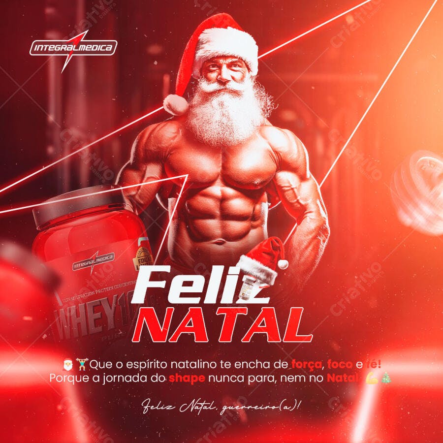 Flyer Natal Fitness Papai Noel Maromba PSD Editável
