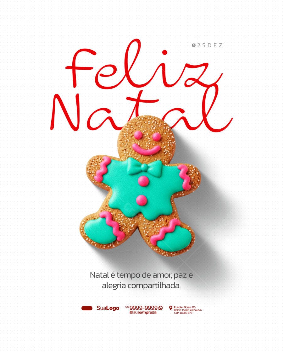 Flyer Natal Gingerbread Feliz Natal PSD Editável
