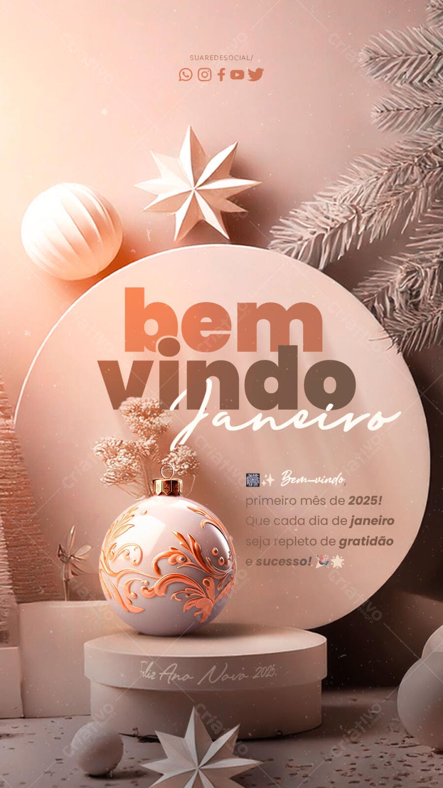Story para Boas-vindas a Janeiro 2025 PSD Editável