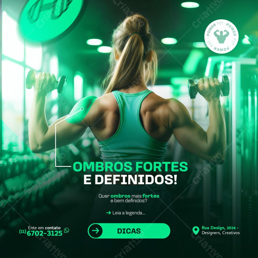 Flyer Fitness Ombros Fortes e Definidos Psd Editável