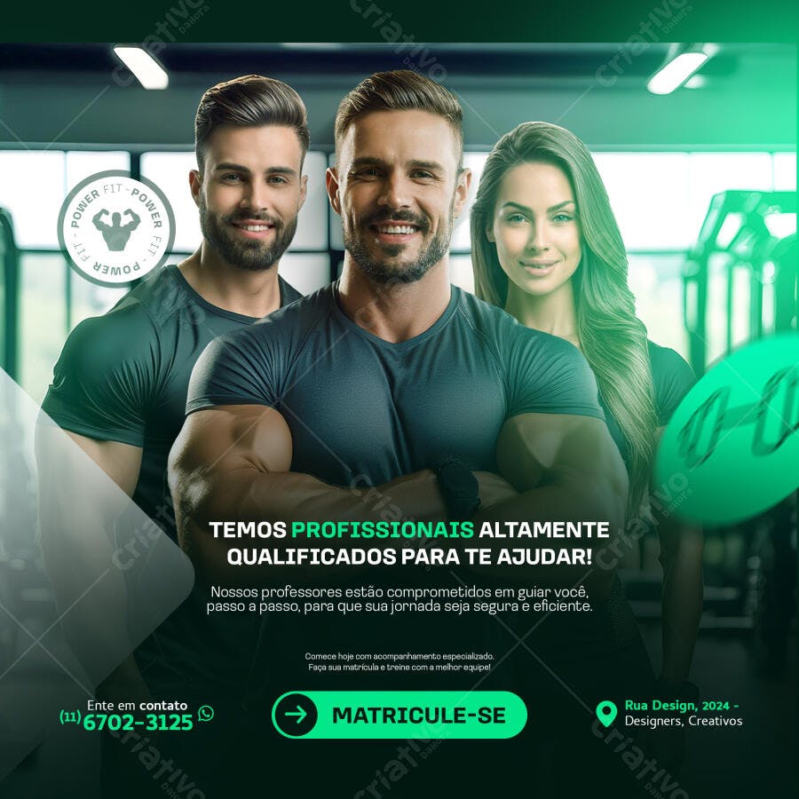 Flyer para Academia e Treino com Personal Trainer PSD Editável
