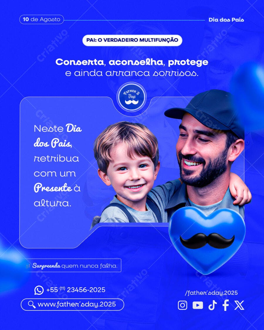 Flyer Dia dos Pais Pai Multifunção PSD Editável