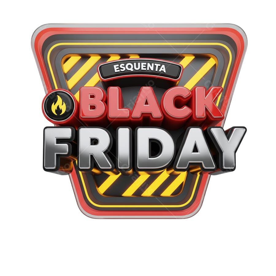 Elemento gráfico Es esquenta Black Friday 3D vermelho amarelo com chamas PNG com fundo transparente