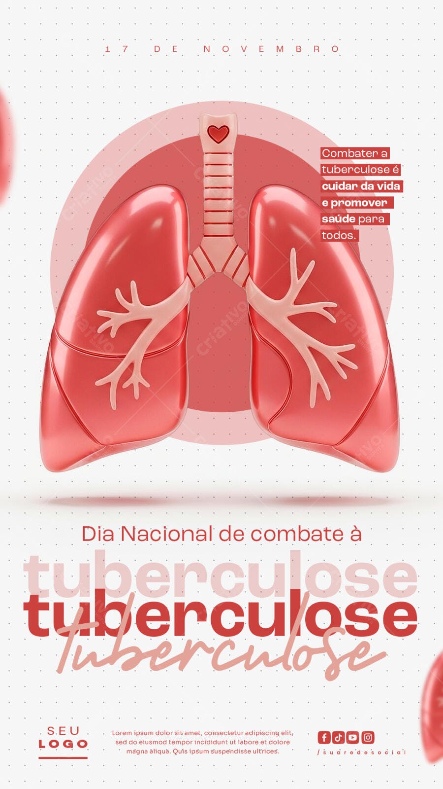 Flyer Dia Nacional de Combate à Tuberculose PSD Editável