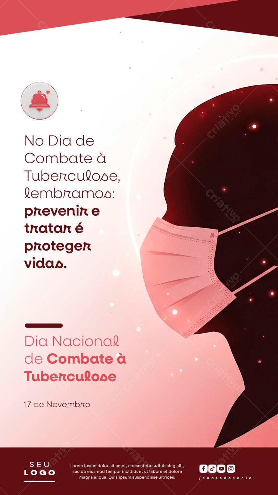 Flyer Dia Nacional Combate Tuberculose Conscientização Psd Editável