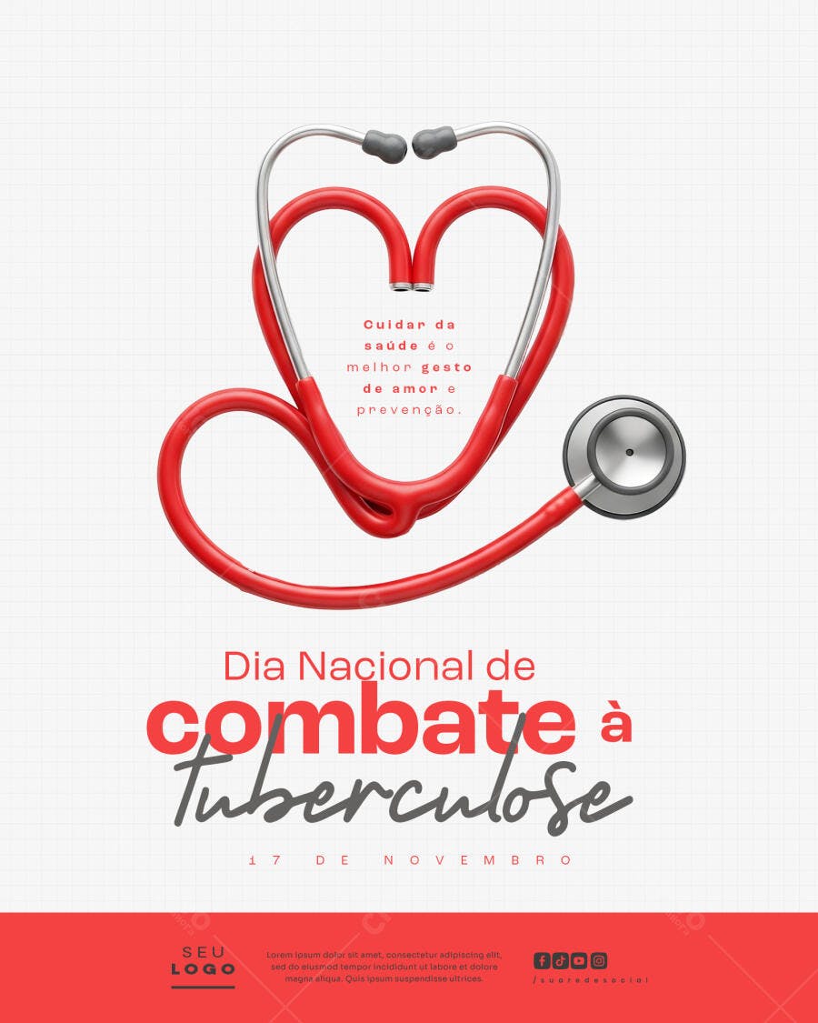 Flyer Dia Nacional de Combate à Tuberculose PSD Editável