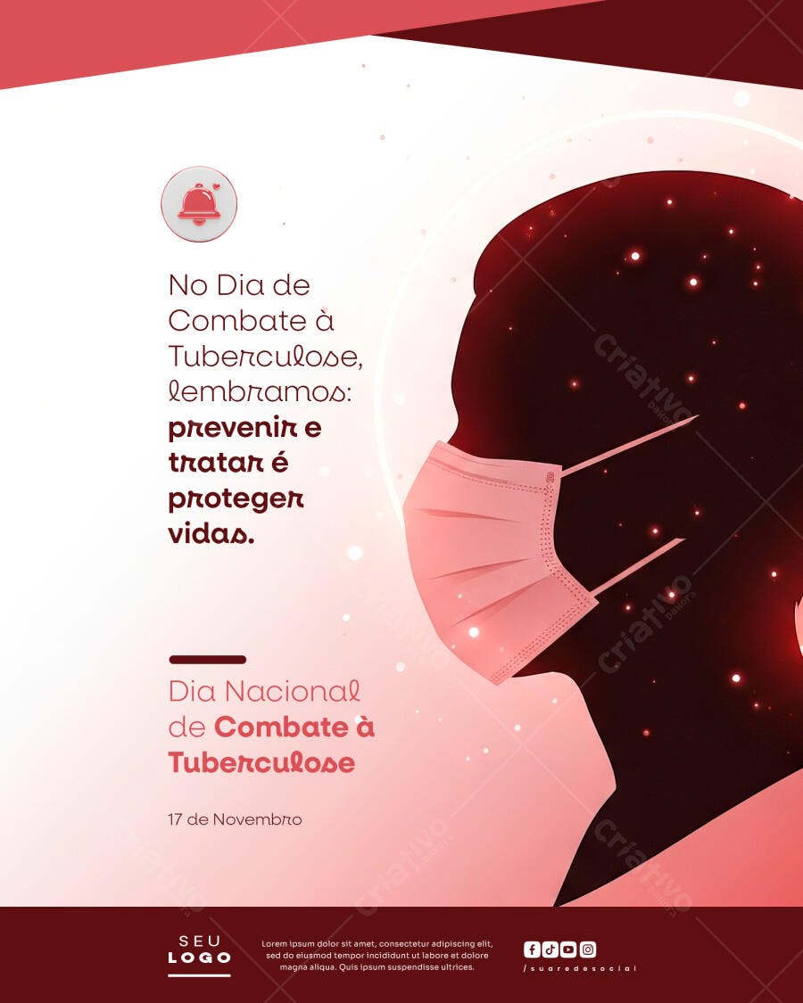 Flyer Dia Nacional Combate Tuberculose PSD Editável