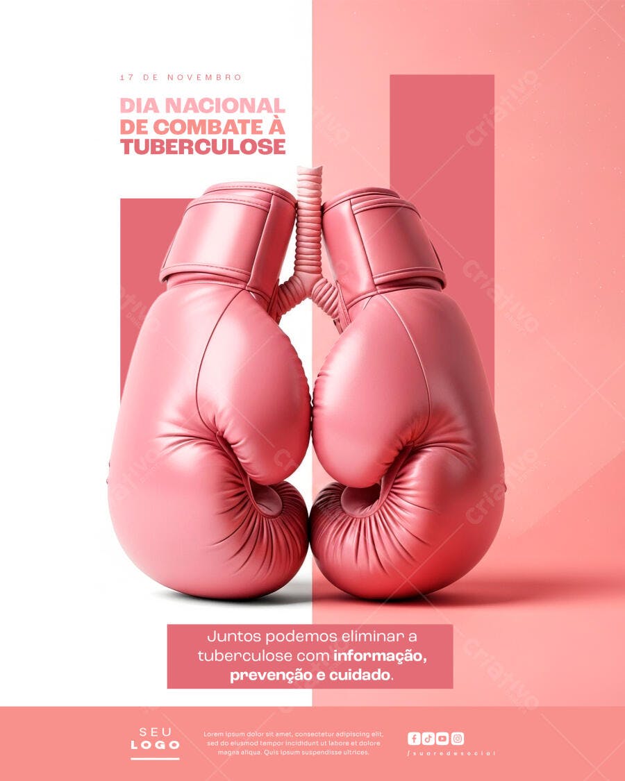 Flyer para Dia Nacional de Combate à Tuberculose PSD Editável