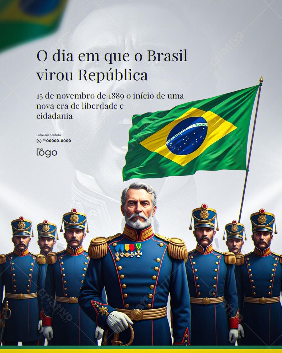 Flyer O Dia em que o Brasil Virou República PSD Editável