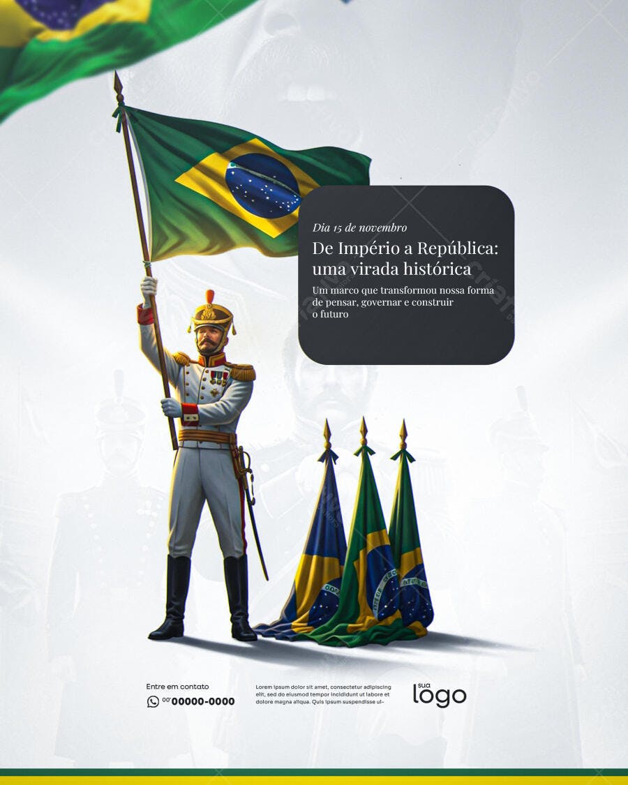 Flyer De Império a República 15 de Novembro PSD Editável