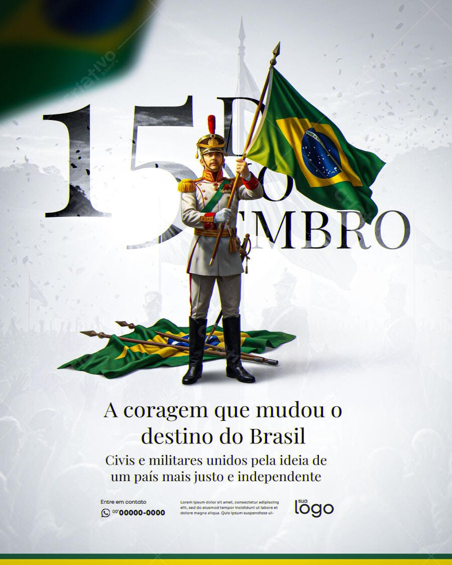 Flyer para o 15 de Novembro Proclamação da República PSD Editável | PSD ...