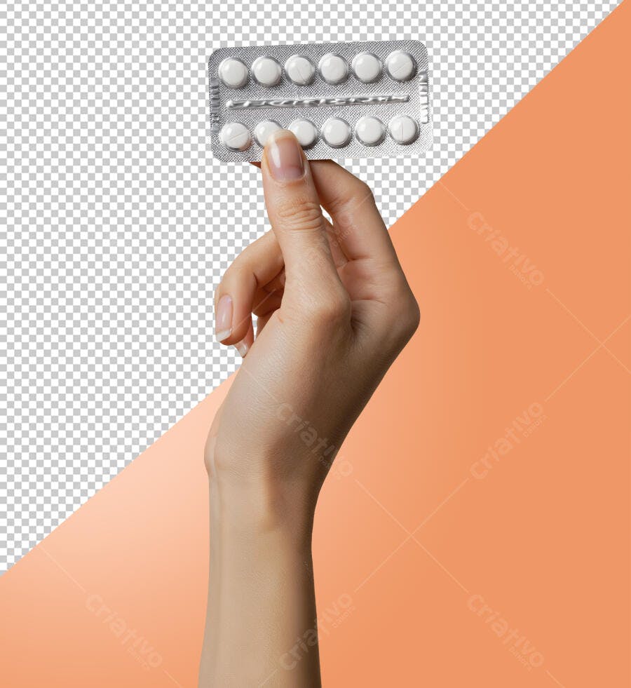 Imagem de Pílulas Brancas na Mão para Saúde e Bem Estar PNG com fundo transparente