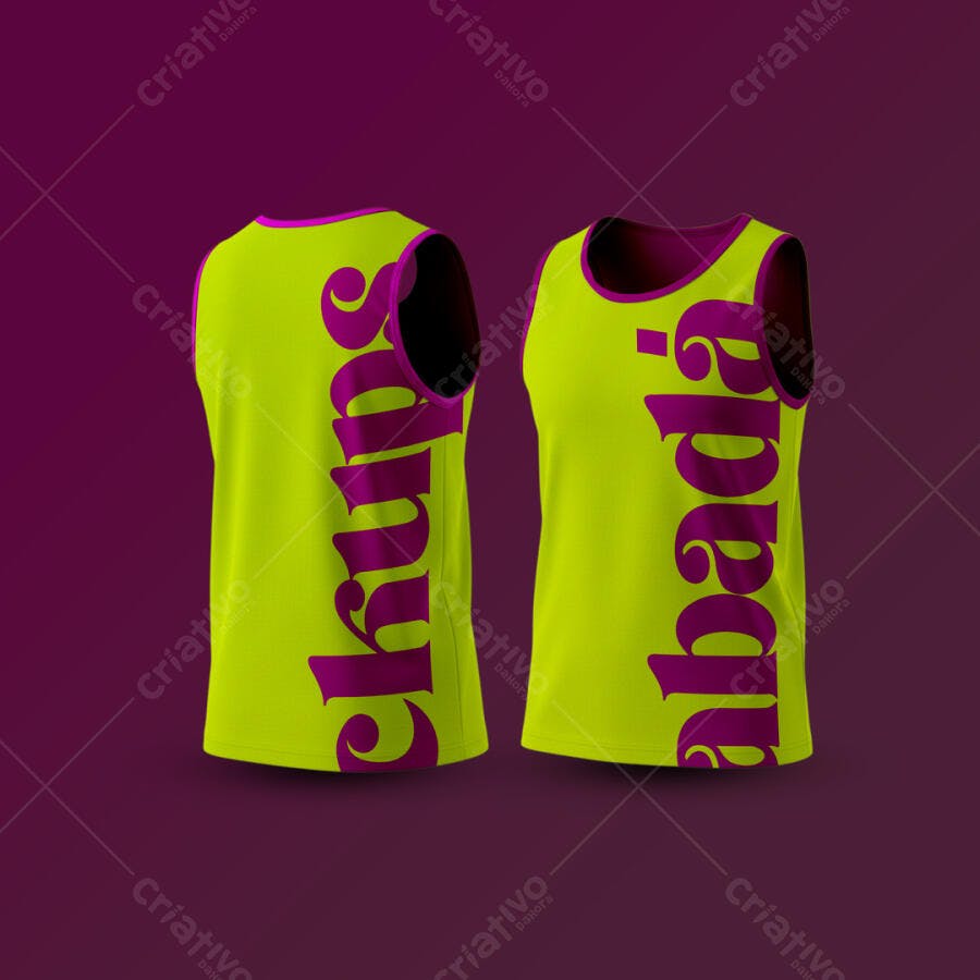 Mockup Camiseta Regata Abadá para Evento de Carnaval PSD Editável