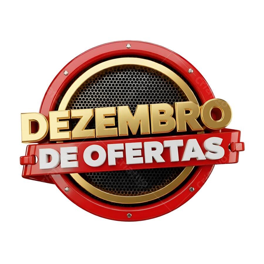 Selo Promocional Dezembro de Ofertas 3D PNG com fundo transparente