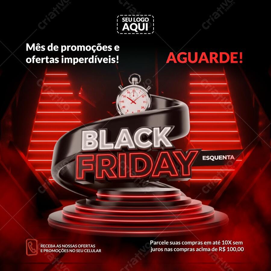 Flyer Digital Esquenta Black Friday Contagem Psd Editável
