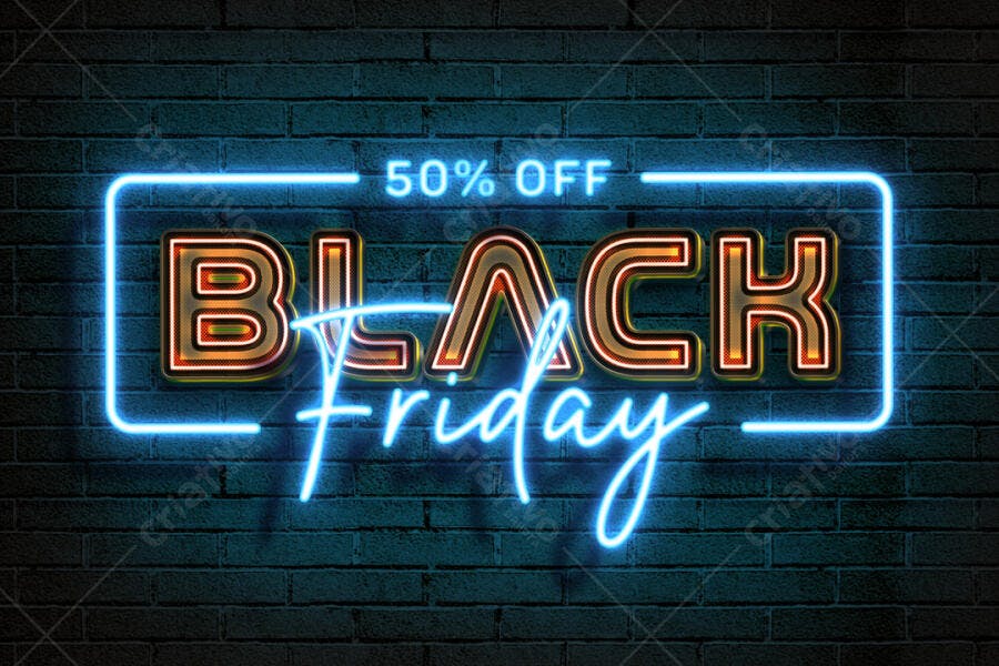 Flyer Black Friday 50% OFF PSD Editável