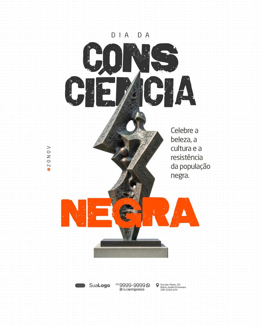 Flyer Dia da Consciência Negra PSD Editável