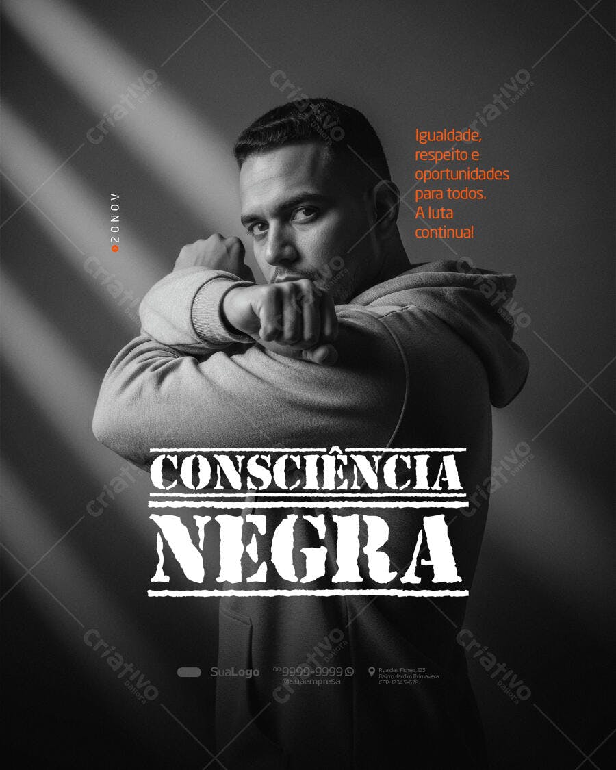 Flyer para Consciência Negra 20 NOV PSD Editável