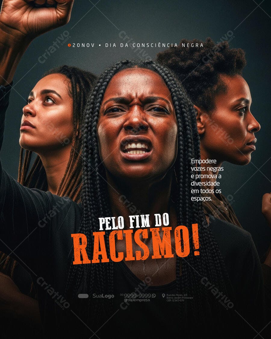 Flyer Dia da Consciência Negra PSD Editável