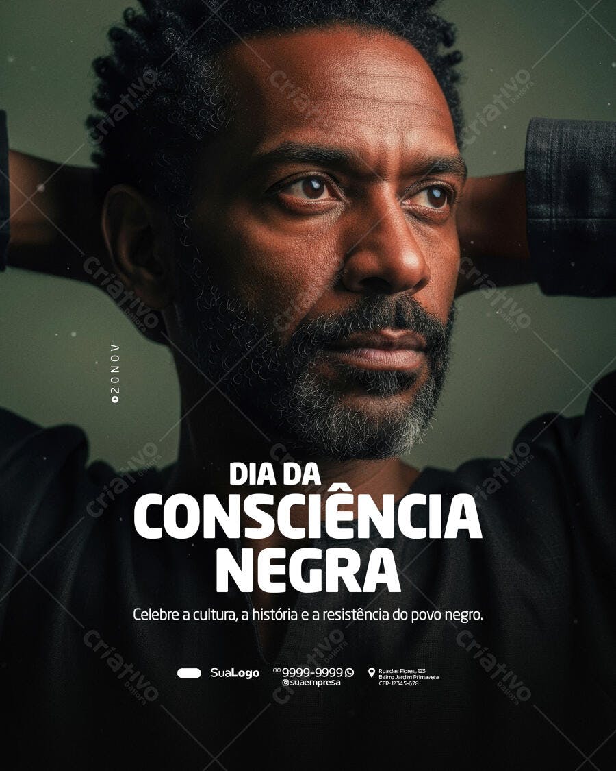 Post para Redes Sociais Dia da Consciência Negra PSD Editável