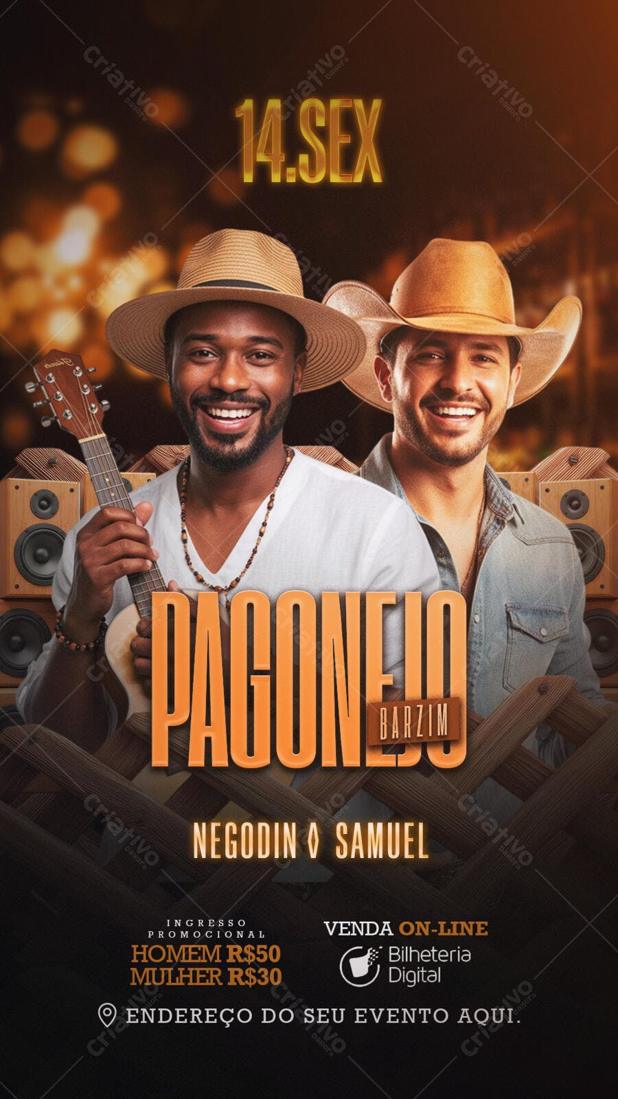 Flyer Musical Pagonejo Barzim com Negodin Samuel PSD Editável
