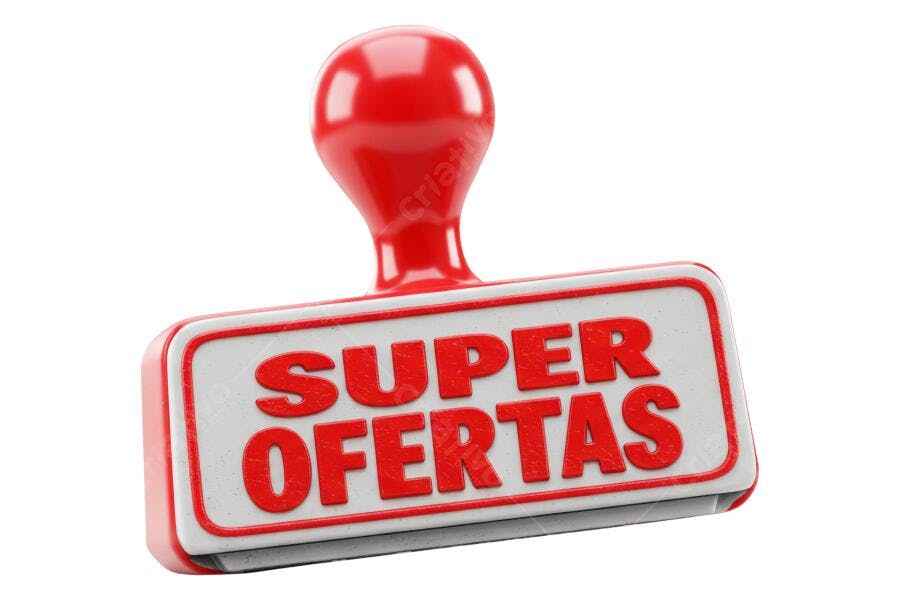 Carimbo vermelho e branco Super Ofertas para promoções exclusivas
