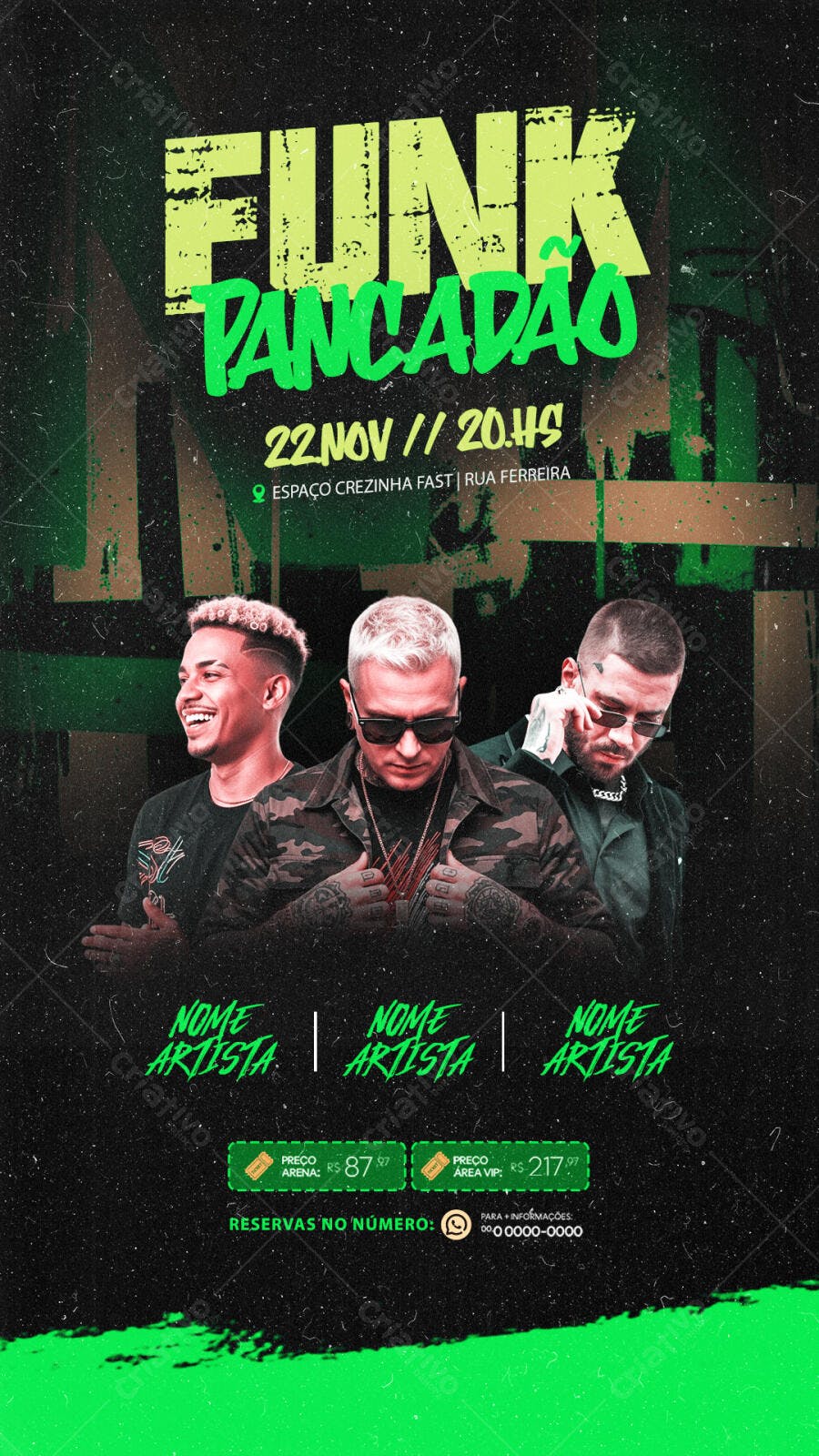 Flyer para Festa Funk Pancadão PSD Editável