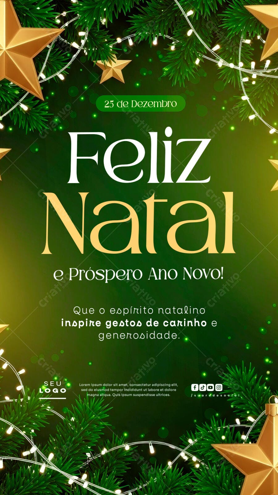 Flyer para Natal e Ano Novo PSD Editável