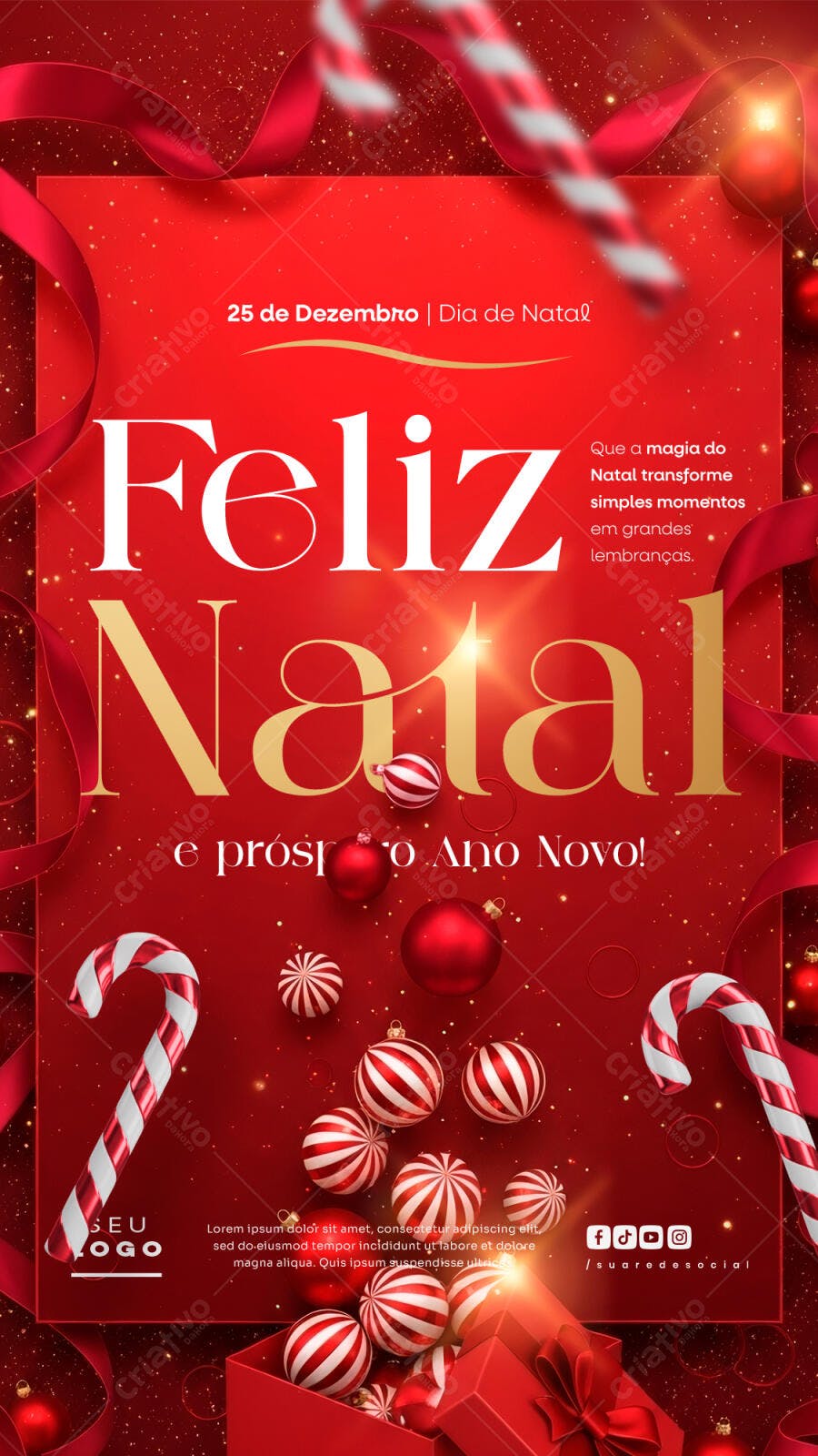 Story para Natal e Ano Novo PSD Editável