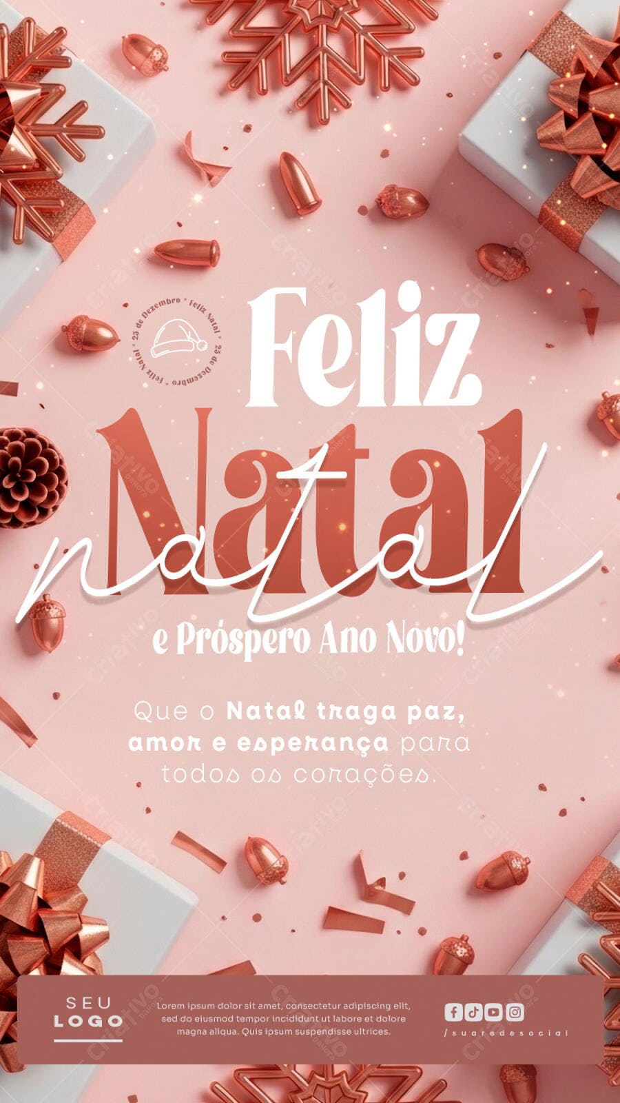 Stories de Feliz Natal e Ano Novo PSD Editável