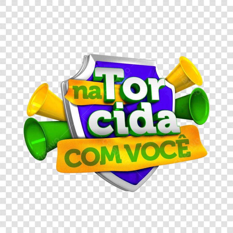 Selo Na Torcida Com Você Brasil Verde Amarelo Azul PNG com fundo transparente