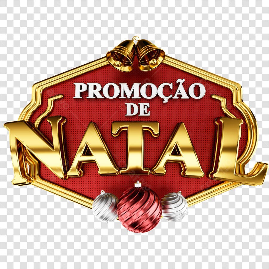 Selo Promocional Natal 25 de Dezembro Dourado Vermelho PNG com fundo transparente
