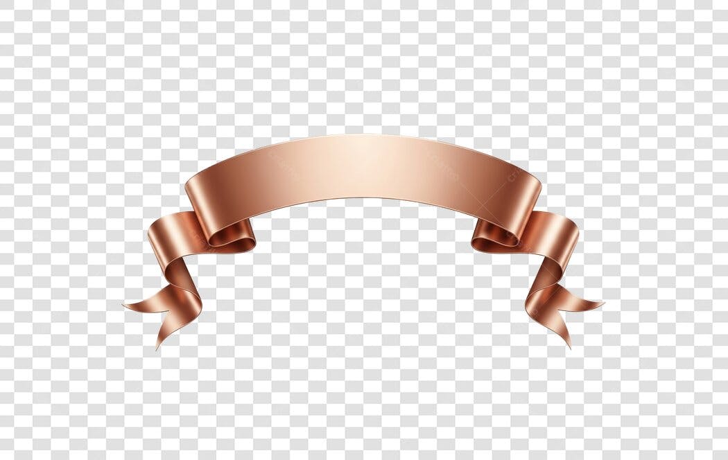 Fita de Título Rosé Gold Metálica para Eventos PNG com fundo transparente