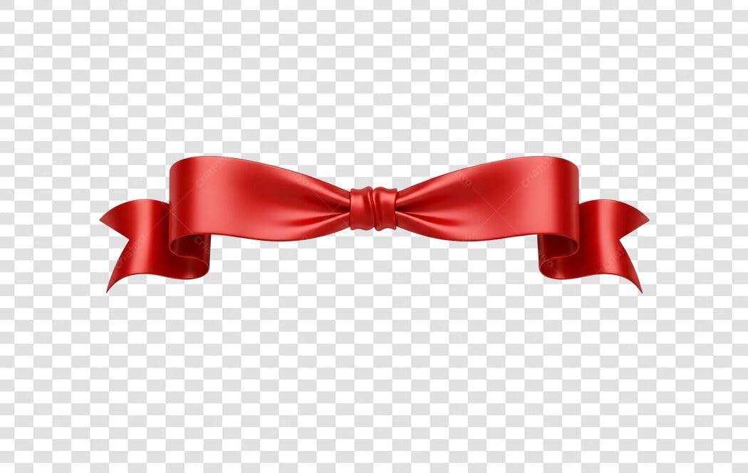 Laço de Fita Vermelha PNG com fundo transparente para presentes e promoções